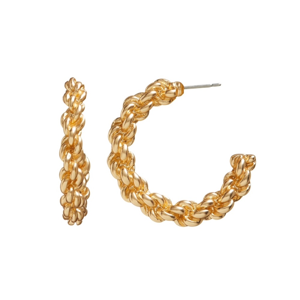 Banana Republic Double Twist Hoop Earrings NWT academiacore